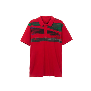 Men Knit Polo Short Sleeve - Red
