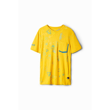 Men Knit T-Shirt Short Sleeve - Yellow
