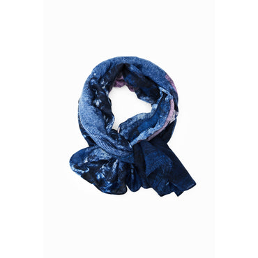 Women Fabric Rectangle Foulard - Blue