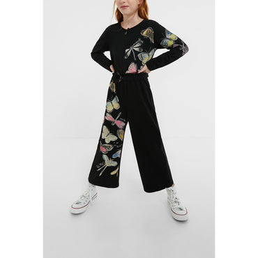 Girl Knit Overall Trousers - Black