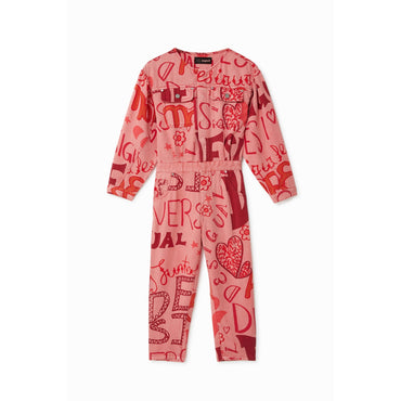 Girl Woven Overall Trousers - Red