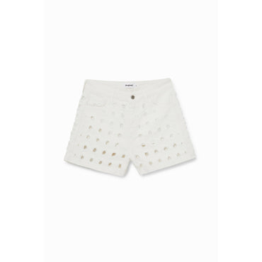 Women Denim Denim Short Trousers - White