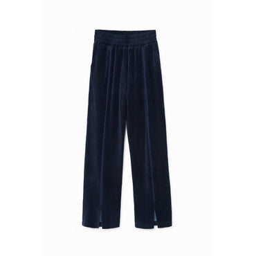 Women Knit Long Trousers - Blue