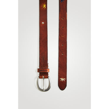Women Leather Leather Belt - Brown