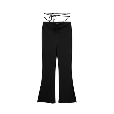 Women Knit Long Trousers - Black
