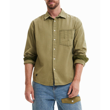 Men Woven Shirt Long Sleeve - Green