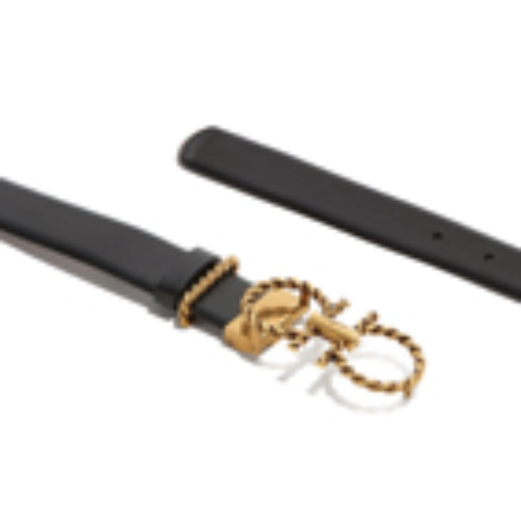 Adjustable Gancini Belt - Black