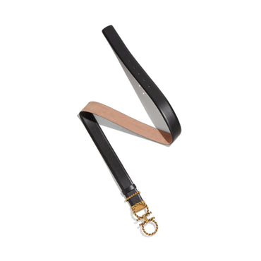 Adjustable Gancini Belt - Black