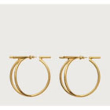 Gancio 3D Earrings - Antique Gold