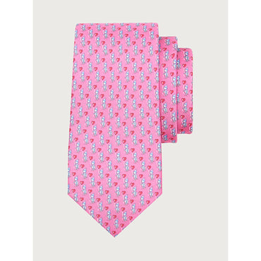 Tin Man Printed Silk Tie - Pink