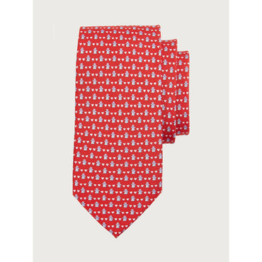 Valentine'S Print Silk Tie - Red