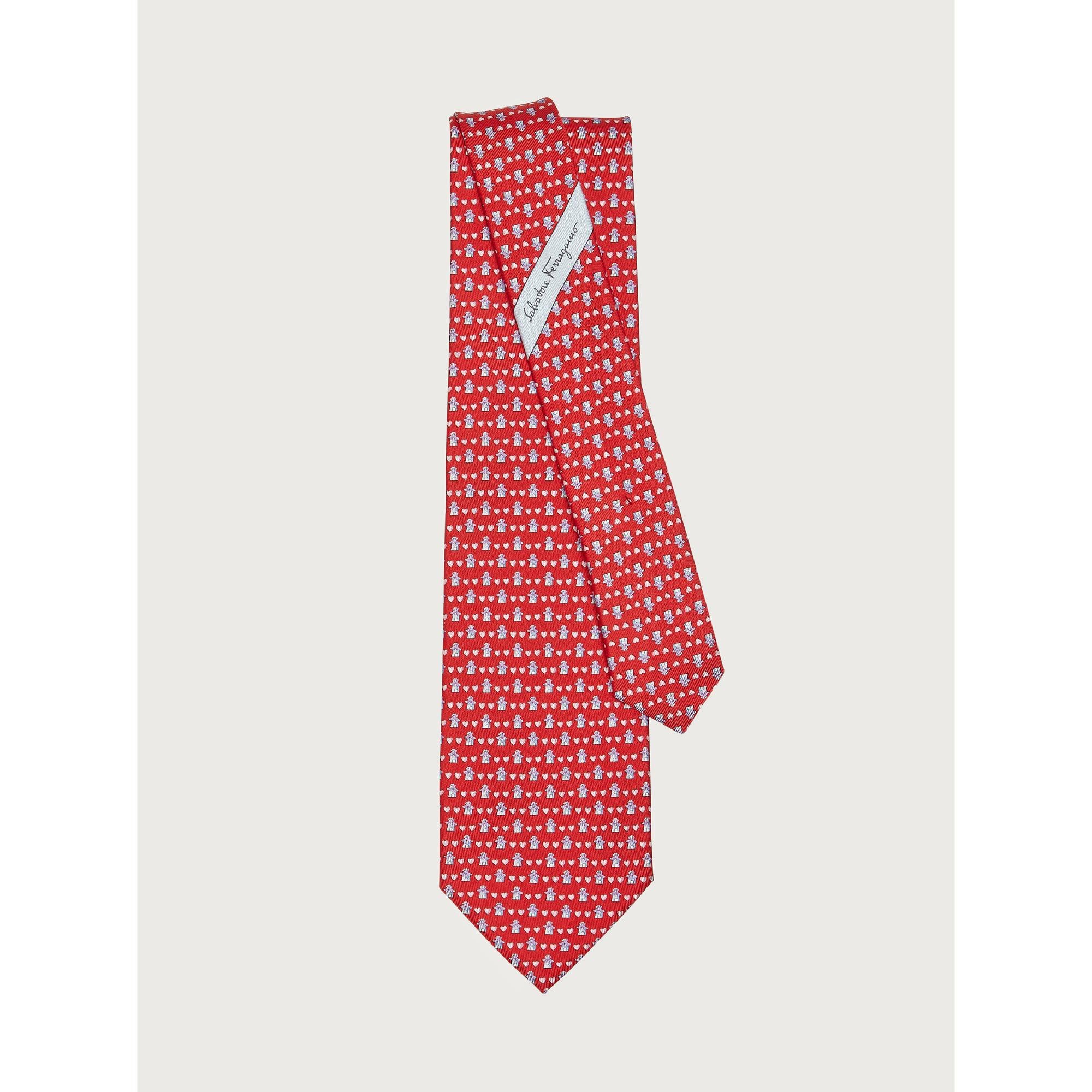 Valentine'S Print Silk Tie - Red