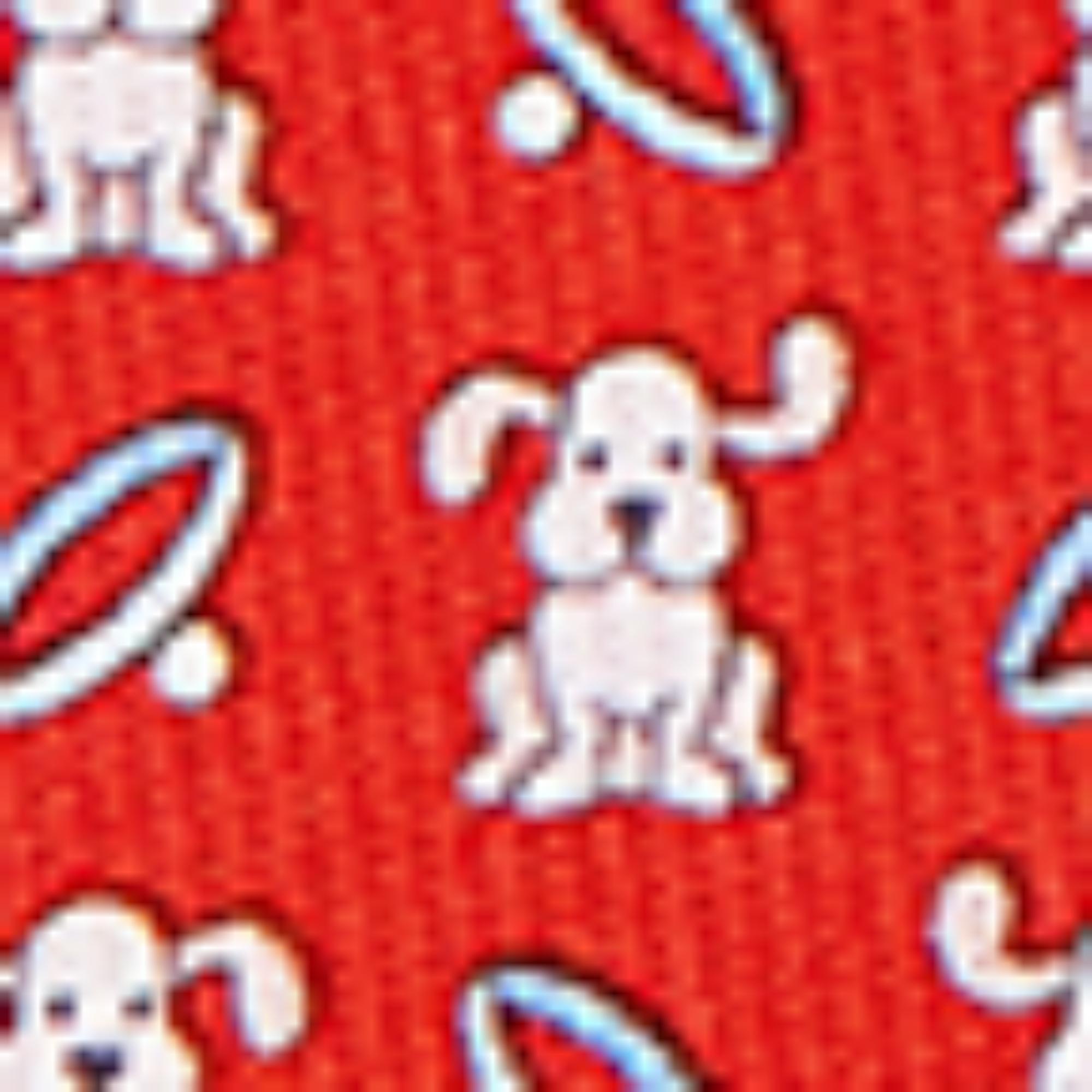 Puppy Print Silk Tie - Red