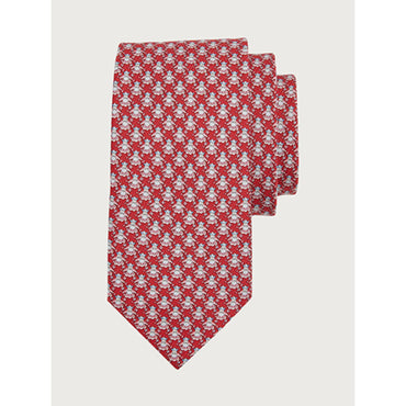Beijing Print Silk Tie - Red