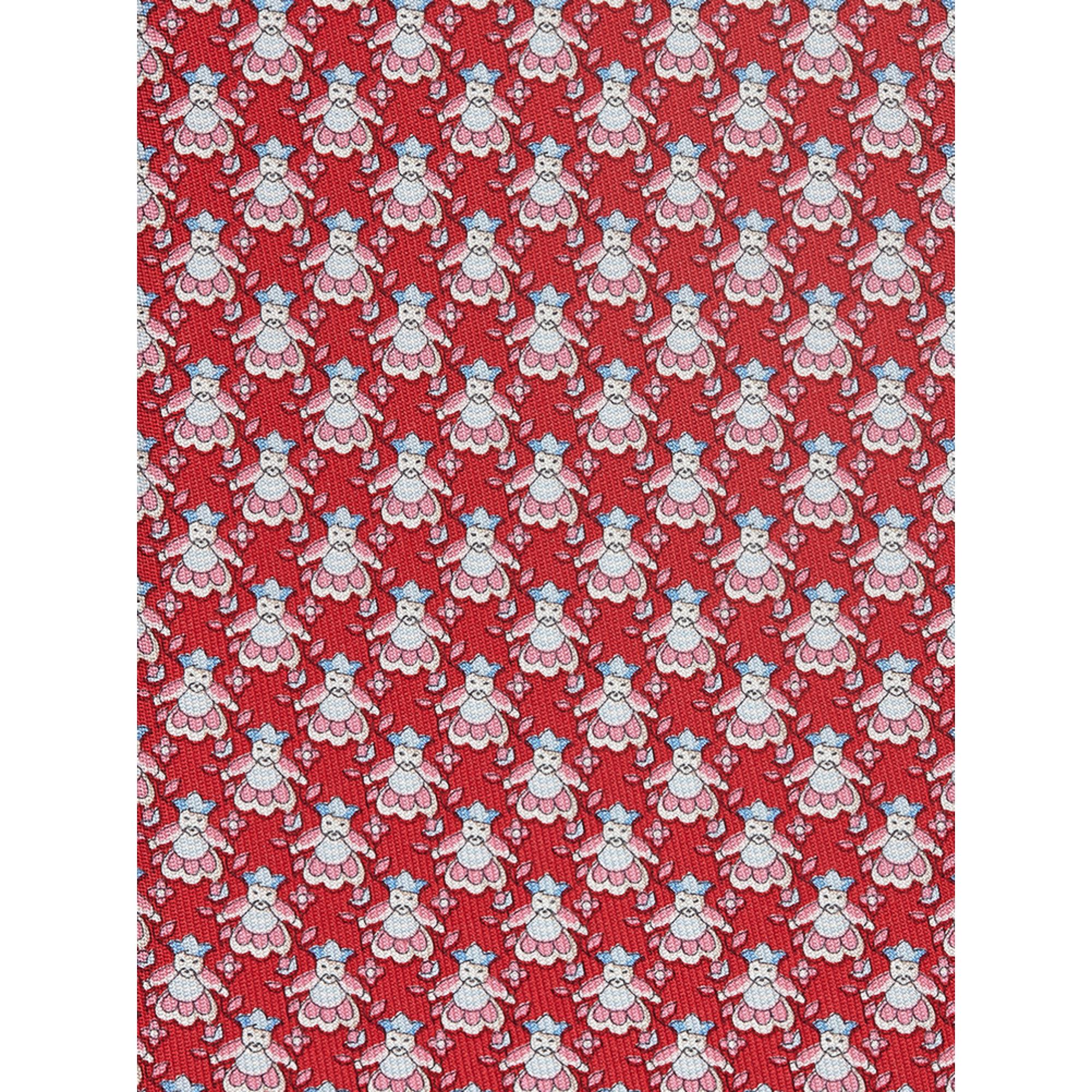 Beijing Print Silk Tie - Red