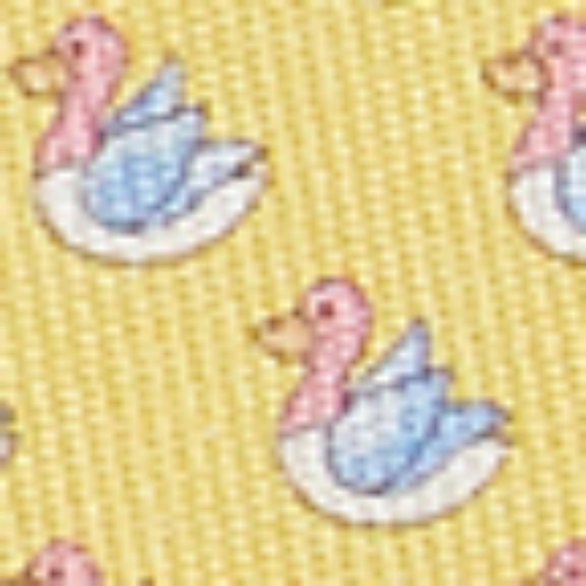 Ducks And Tulips Print Silk Tie - Yellow