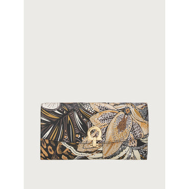 Gancini Continental Wallet in Calf Leather - Multicolor